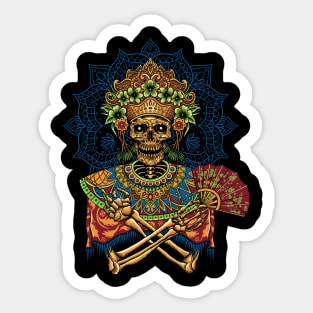 Balinese dancer skull Sticker